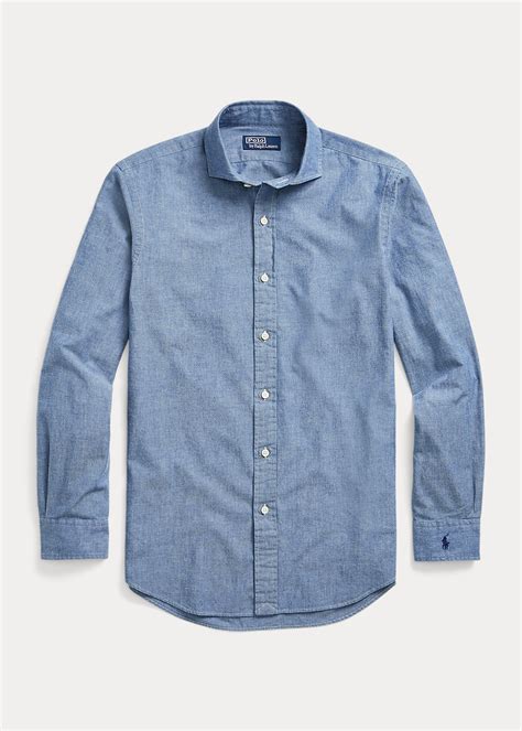 Custom Fit Indigo Chambray Shirt For Men Ralph Lauren® Uk