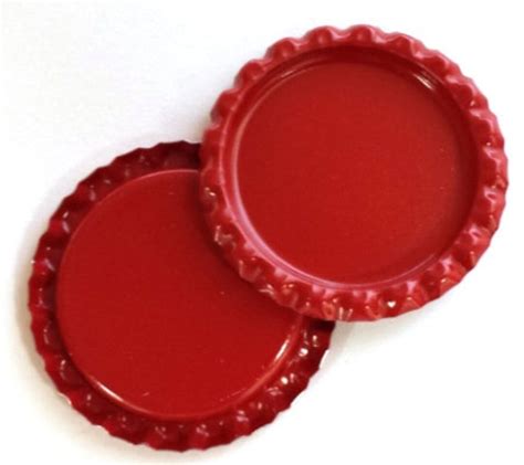 100 Flattened Red On Both Sides Bottlecaps Bottle Cap Flat Bottlecap Caps Smashed Silver Blank