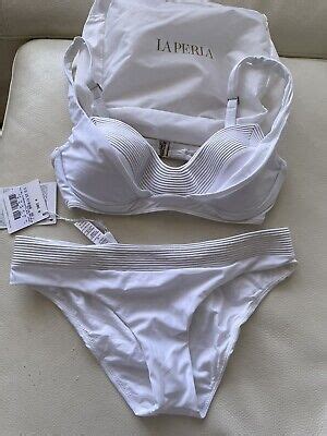 Nwt La Perla Bikini Swimsuit Made In Italy Sz M C Bright White