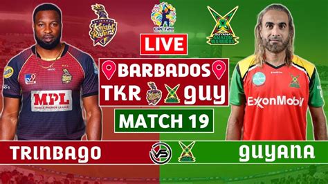 Cpl 2023 Live Trinbago Knight Riders Vs Guyana Amazon Warriors Live