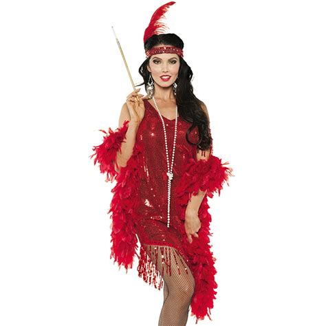 Red Sequined Swinging Flapper Dress 20'S The Great Gatsby Halloween ...