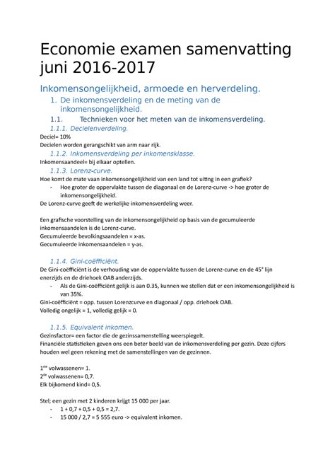 Economie Examen Samenvatting Juni Economie Examen