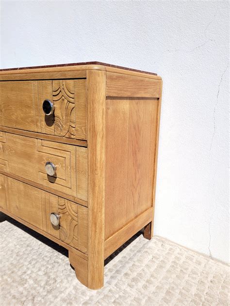 Commode Vintage 1940 Marbre Griotte Coucou Retro