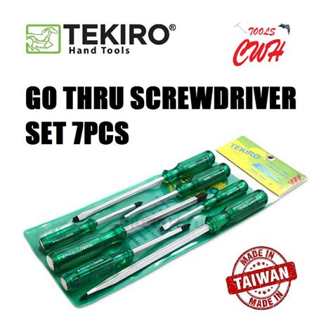 TEKIRO SD GT0932 GO THRU SCREWDRIVER SET 7 PCS PHILIP SLOTTED