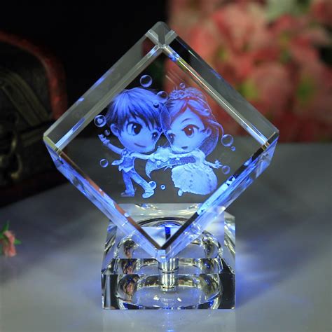 D Laser Engraving Crystal Cube With Led Light Buy Crystal Cube D