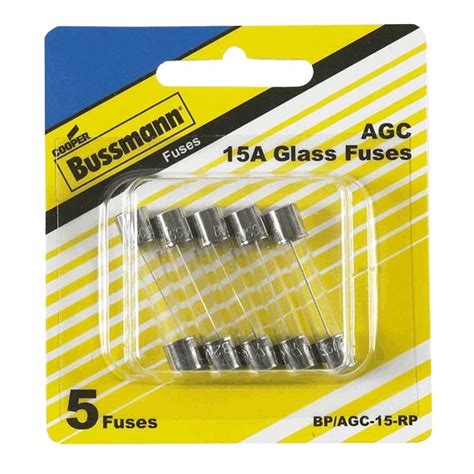 Bussmann Fact Acting Agc 15 Amp Glass Fuses Home Hardware