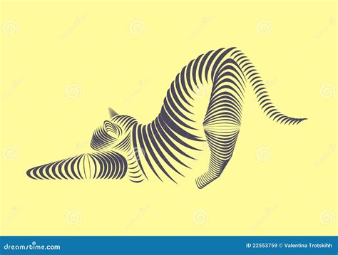 Cat in stripes stock vector. Illustration of vector, effect - 22553759