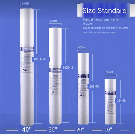 10 Inch 20 Inch Liquid Water Pre Filtration Sediment Filter Cartridge