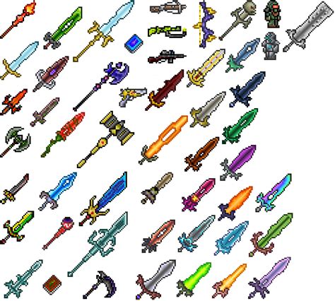 Loads Of Terraria Fan Weapons Sprites By Redballbomb On Deviantart