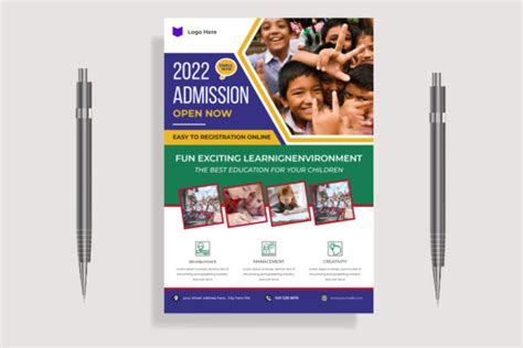 School Admission Flyer Template Design Graphic By Creativ Idea