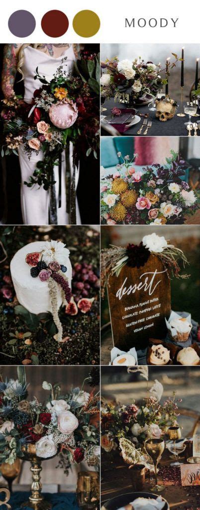 8 Chic Moody Fall Wedding Color Palettes Wedding Colors Fall Wedding