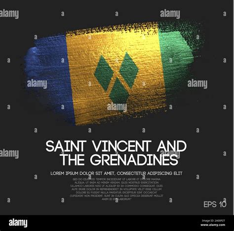 Saint Vincent And The Grenadines Flag Made Of Glitter Sparkle Brush