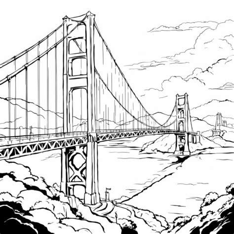 Download Golden Gate Bridge Coloring Page Coloring Pages Online Creative Fabrica