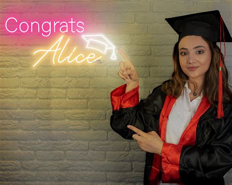 Congrats Grad Neon Sign Congrats Grad Sign Custom Neon Etsy