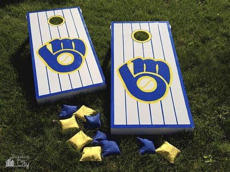 Diy Milwaukee Brewer Cornhole Boards Creative Corn Hole Boards To