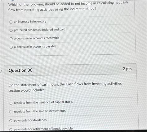 Solved Which Of The Following Should Be Added To Net Income Chegg