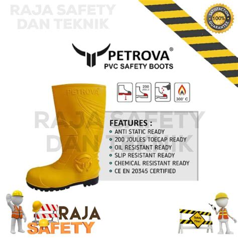 Jual Sepatu Boot Safety Petrova Ultimate Kuning Steel Toe Pvc Shopee