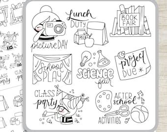 Elena Planner Girl School II Printable Planner Stickers Student