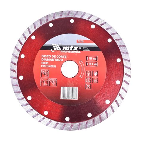 Disco De Corte Diamantado Turbo 180x25 4mm Corte Seco Anel