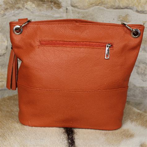 Sac Main En Cuir Orange V Tements Cuir Adapt S Votre Morphologie