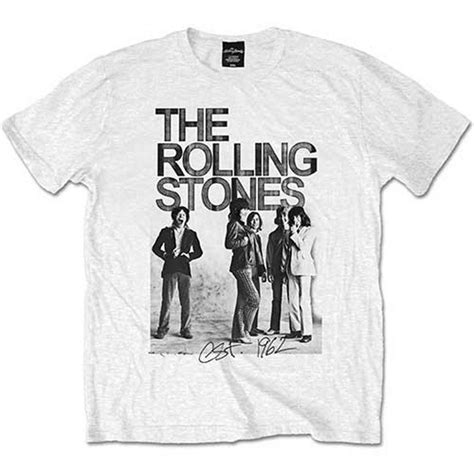 Rolling Stones Est 1962 Group Photo White T Shirt Mens Tshirts T