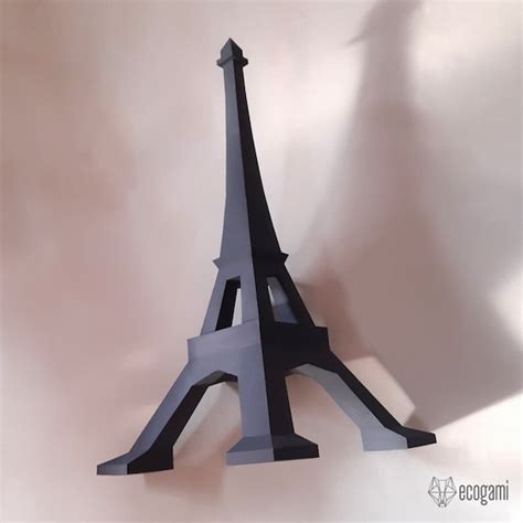 Eiffel Tower Papercraft Trophy Printable 3d Puzzle Papercraft Pdf Template To Make Your Paris