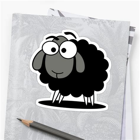 Black Sheep Cartoon Funny T Shirt Sticker Duvet Cover Sticker By