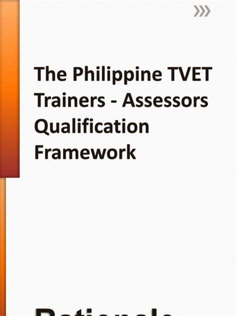 The Philippine Tvet Trainers Assessors Qualification Framework Pdf