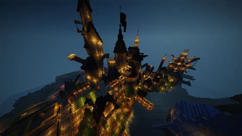 Badass Massive Steampunk Castle Survival Base With Village Minecraft Map