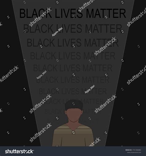 Vector Black Man People Wording Lives Stock Vector Royalty Free