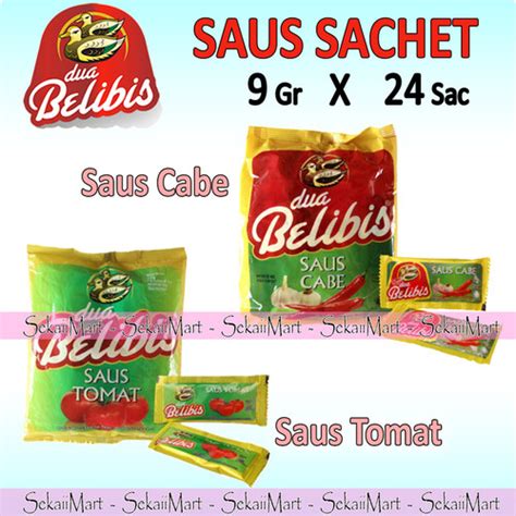 Promo DUA BELIBIS Saus Cabe Tomat Kemasan Sachet Isi 24 Saos Saset