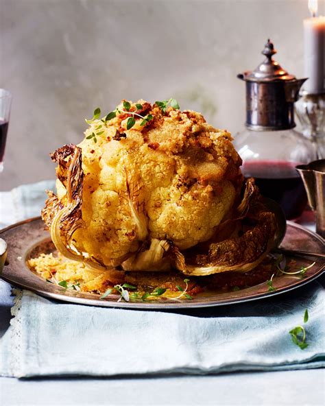 Whole Roasted Cauliflower With Cheese Sauce Recipe Delicious Magazine