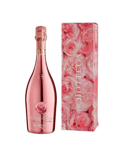 Petalo Manzoni moscato rosé sweet sparkling wine with case Bottega 75