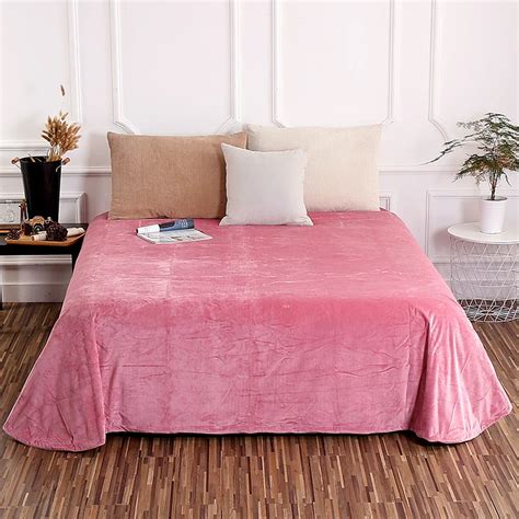 Bean Sand Color Solid Color Crystal Velvet Soft Sheets Bedding Hotel 1