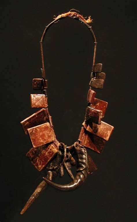 West Africa Talisman Necklace From The Fulani People Leather And