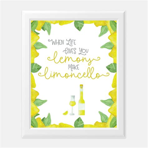 When Life Gives You Lemons Make Limoncello Printable Wall Etsy