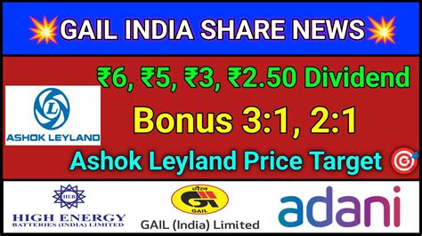 Gail India Share Latest News 12 Stocks Declared Dividend Bonus