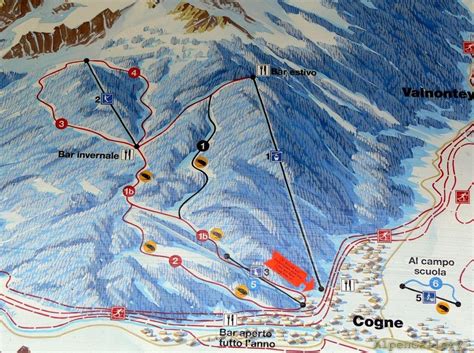 Cogne Piste Map | Plan of ski slopes and lifts | OnTheSnow