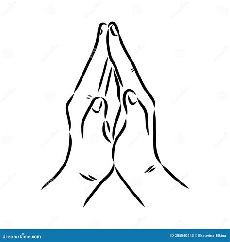 Hands Folded In A Prayer To God Hands In Prayer Vector Stock Vector Illustration Of Black