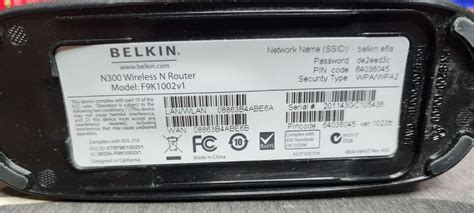 Belkin N300 300 Mbps 4 Port 10100 Wireless N Router F9k1002 Open Box