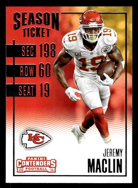 Jeremy Maclin Kansas City Chiefs Panini Contenders Ebay