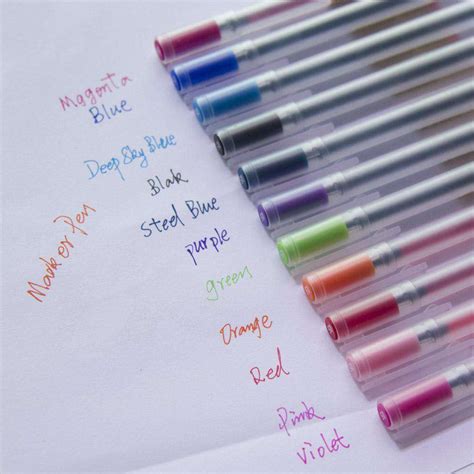 MUJI Style Gel Pens - Set of 12 - NotebookTherapy