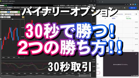 バイナリーオプション「30秒で勝つ！2つの勝ち方！！」30秒取引 やっさんのバイナリーオプションブログ