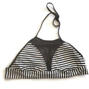 Massimo Swim Massimo Black White Striped Halter Bikini Top Poshmark