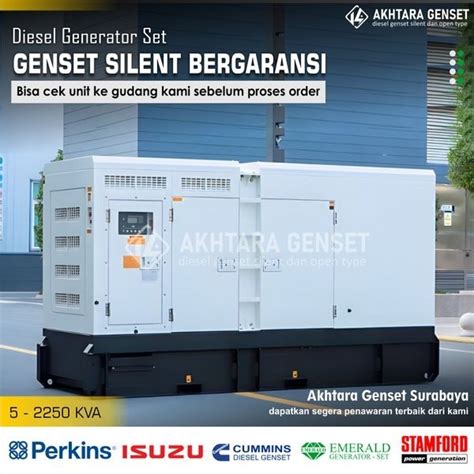 Jual HARGA GENSET SILENT 450 Kva Perkins Cummins Isuzu Emerald