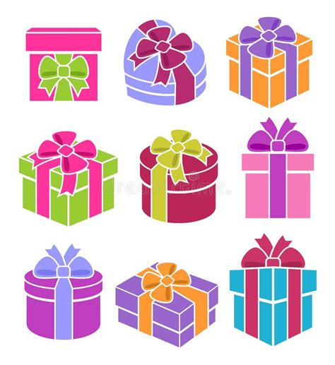 Hand Drawn Gift Boxes Set Vintage Vector Stock Vector Illustration