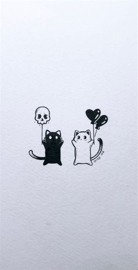 Two Cats With Balloons In The Shape Of Hearts And A Cat Holding A Heart