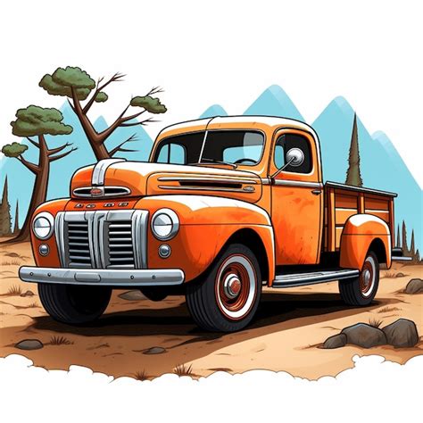 Premium AI Image | Classic pickup truck with wood bed on white