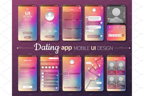 Dating App Mobile Ui Design Ui Kits And Libraries Creative Market