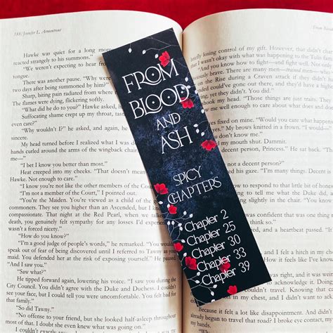 From Blood And Ash Spicy Chapters Bookmark Unique Book Lover Gift For